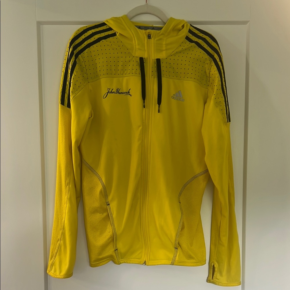 Adidas Yellow Jacket with Black Stripes